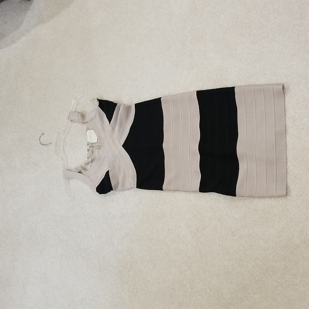 Fumblin Foe black and beige bodycon dress small size